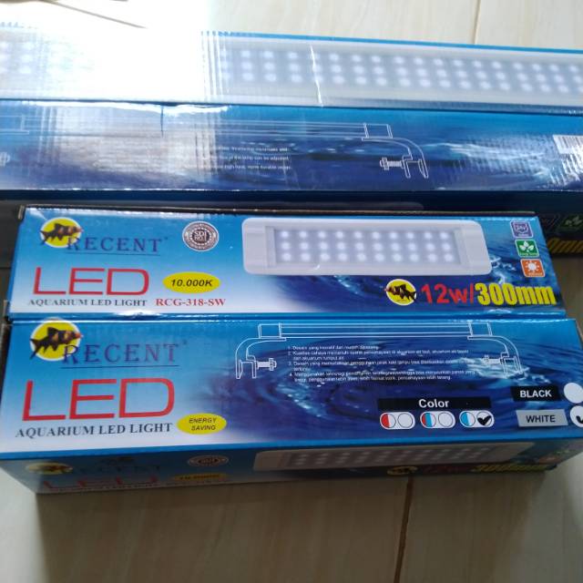 Lampu Aquascape 30cm recent rcg-318-sw 12watt 10000kelvin