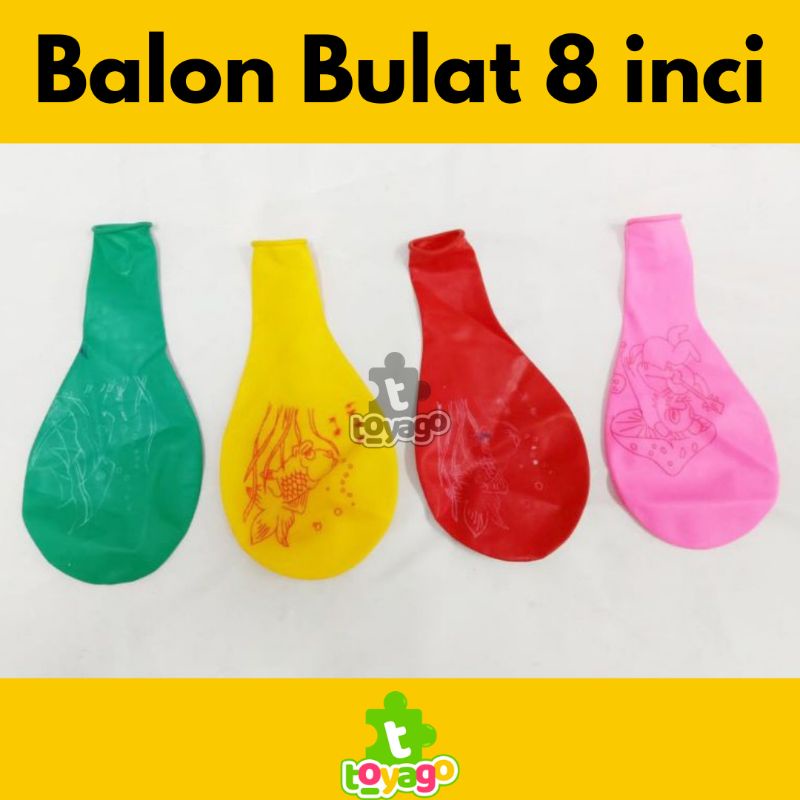 Balon Bulat No 8 isi 100pcs Grosir