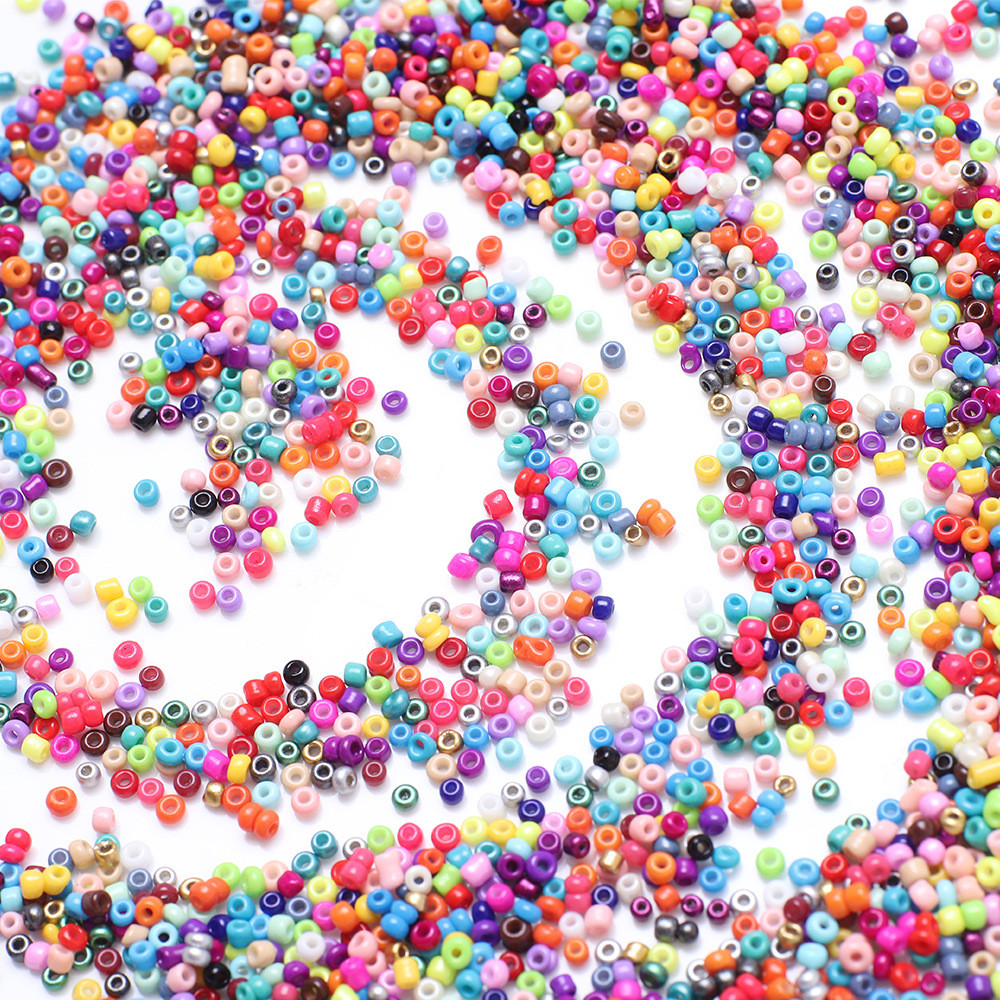 500 PCS DIY 3mm Manik-manik Kaca Manik-manik Beras Warna Solid, Bahan Gelang #261141322