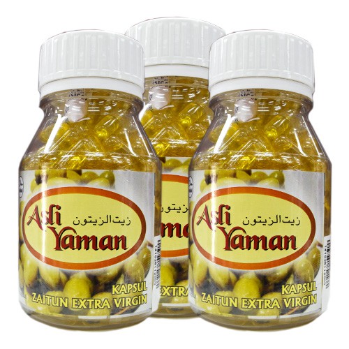 Herbal Ekstrak Minyak Zaitun Praktis Asli Yaman isi 200 Capsul