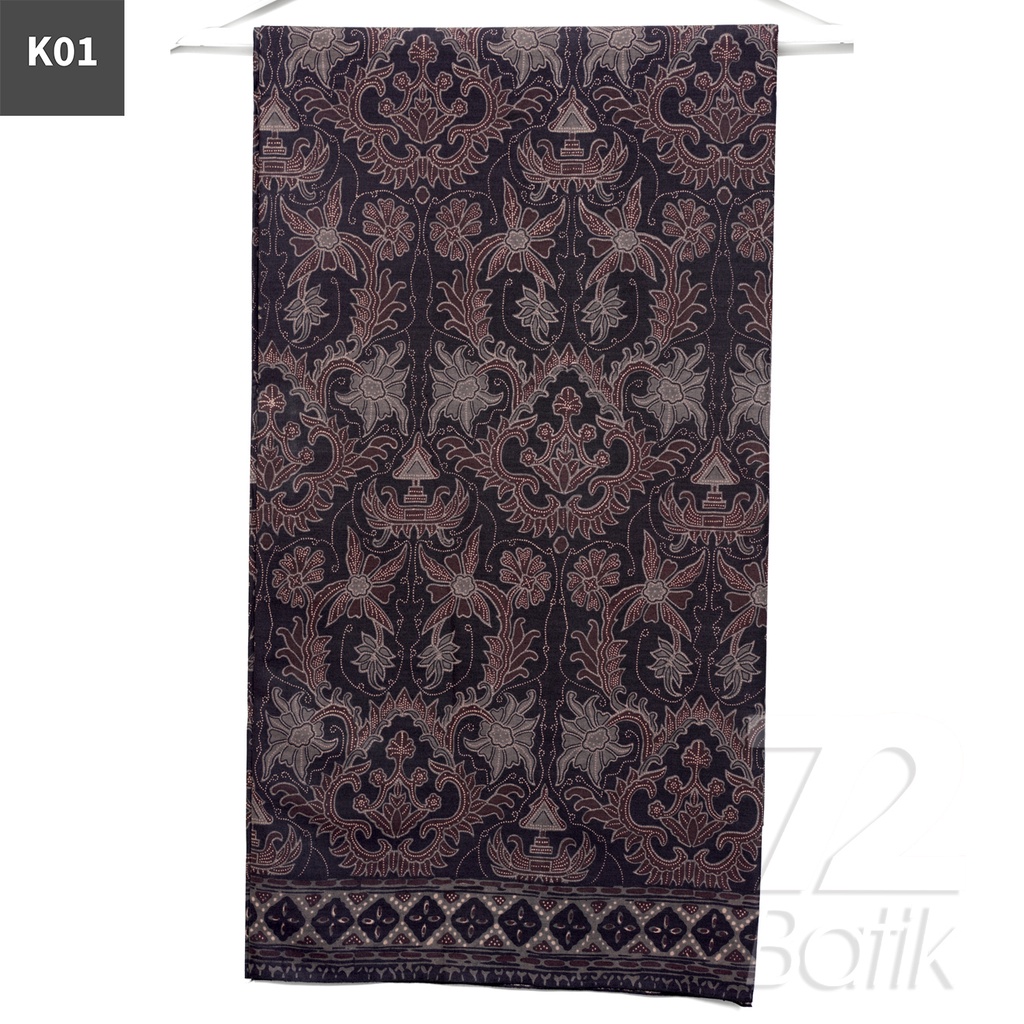 KAIN BATIK PREMIUM Bahan Katun Motif Kembang Taman Warna Cream 721133 Cap 72 Jarik Jarit Samping Kebat Panjang Batik Katun Modern Premium Bahan Seragam Batik Pernikahan Kantor Keluarga Murah Kamen Jadi Batik Bali Lembaran