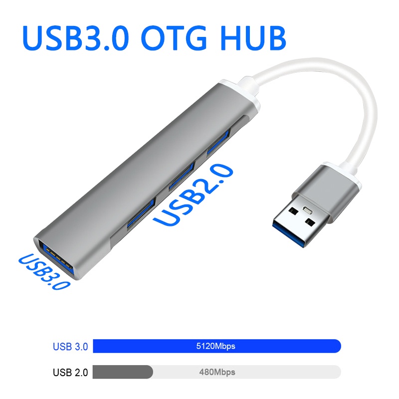 Hub Splitter 4 Port USB 3.0 Tipe-C Untuk HP Lenovo HUAWEI Xiaomi Macbook Samsung Pro 15 Air Pro