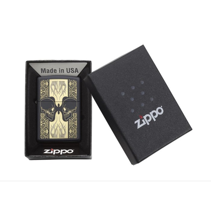 ZIPPO LIGHTER / MANCIS KOREK API ZIPPO ORIGINAL - SKULL DESIGN