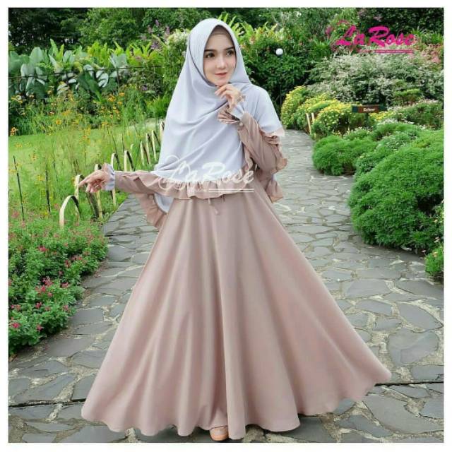 GAMIS SYARI ANNAJAH CAPUCCINO 900GR 110 140 ALLSIZE GAMIS SYARI BUSUI CADAR CREPE HQ POLOS MURAH I.