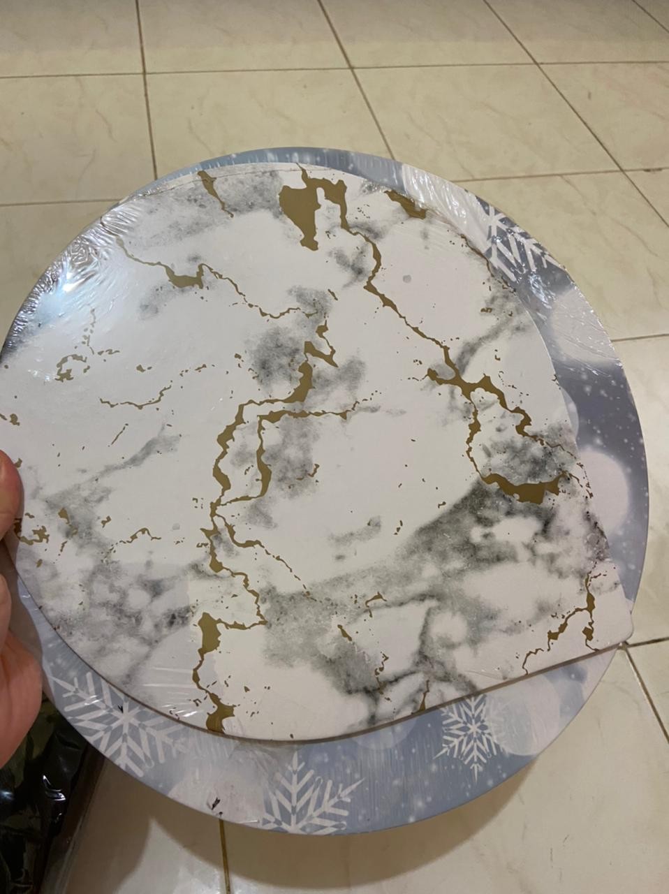 Nicole Creations Premium Cake Boards Round Dreamy Snowflakes | Tatakan Kue | Alas Kue