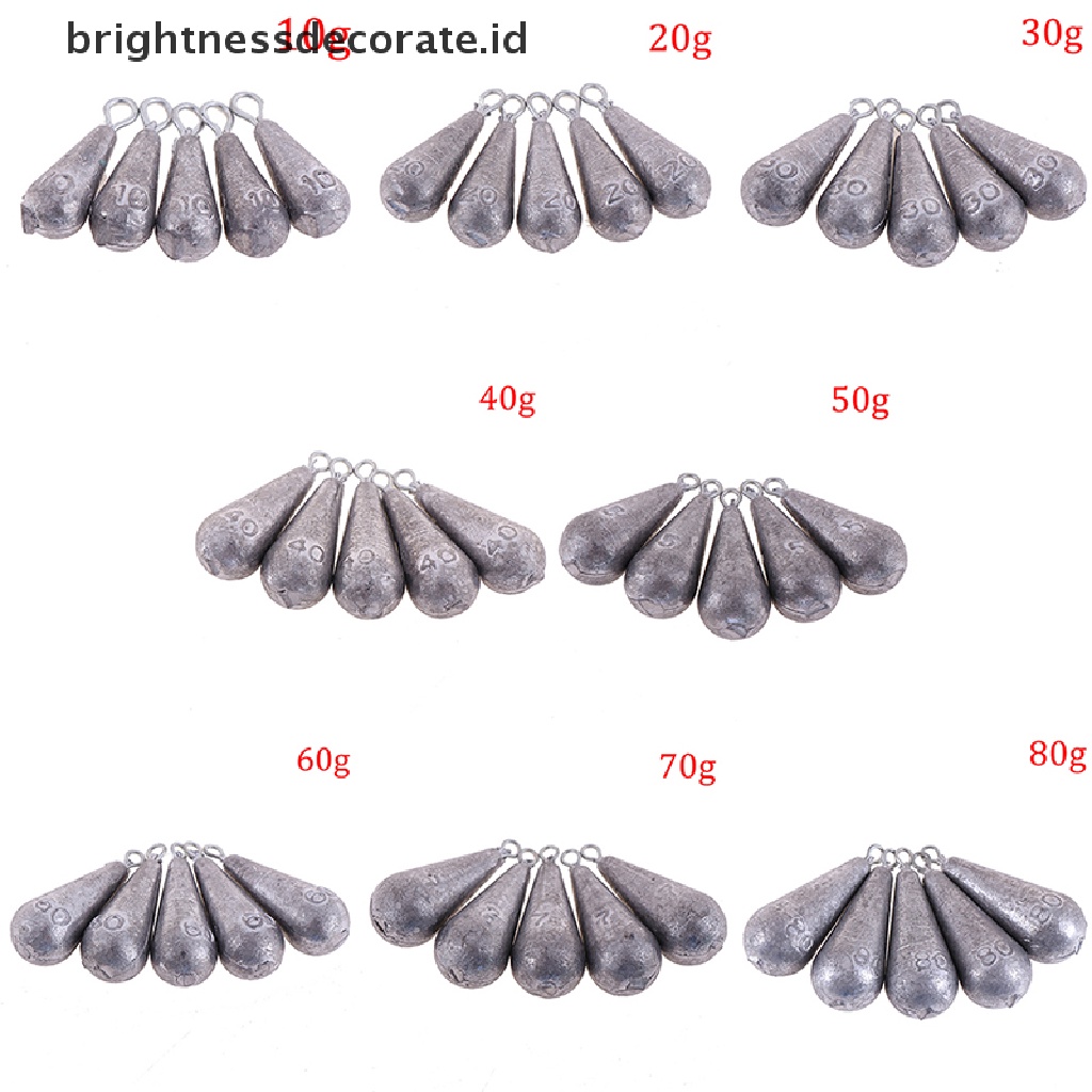 [birth] 5pcs Open lead sinker olive shaped accessories for lure sea fishing   [ID]