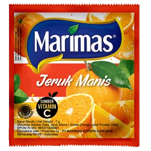 

Marimas Minuman Serbuk Instan Rasa Jeruk Manis Kemasan Sachet 7gr ( 1 Renceng = 10 Sachet )