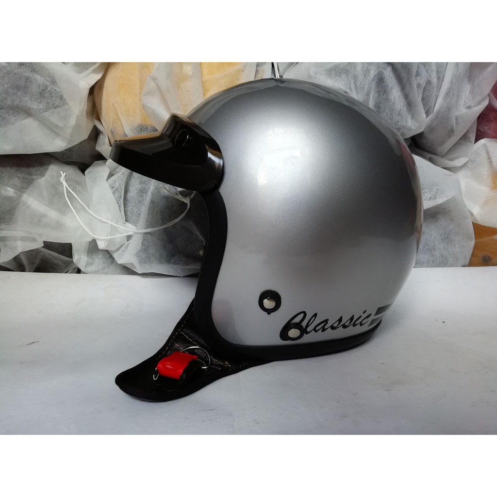 HELM BOGO CLASSIC GREY TANPA KACA