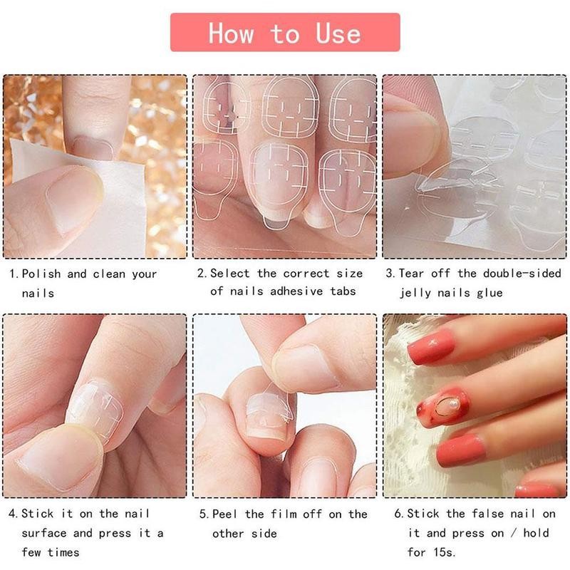 【New Year Sale】 Jelly 24 Paste/Piece Lem Kuku Palsu Gel Double Tape Nail Glue 1Piece