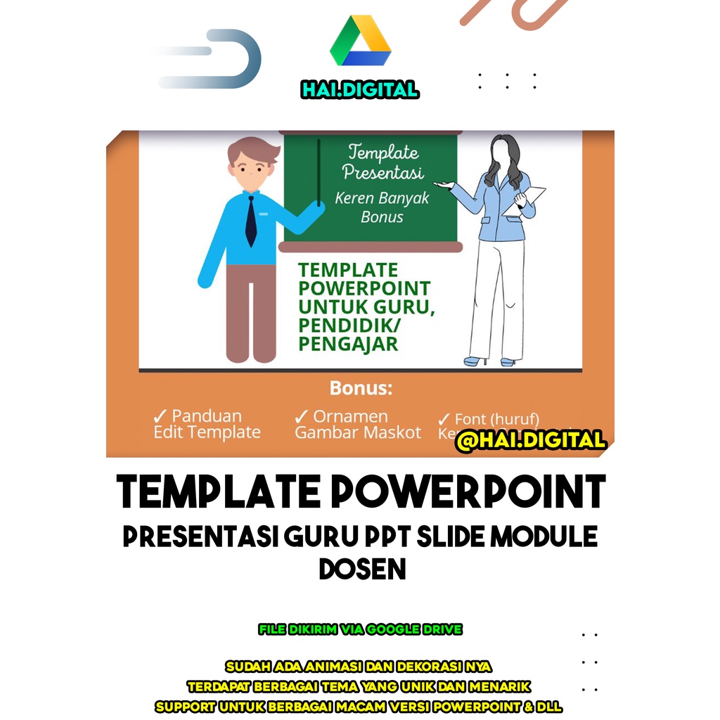 Jual TEMPLATE PRESENTASI POWERPOINT GURU PPT SLIDE MODULE DOSEN [Banyak