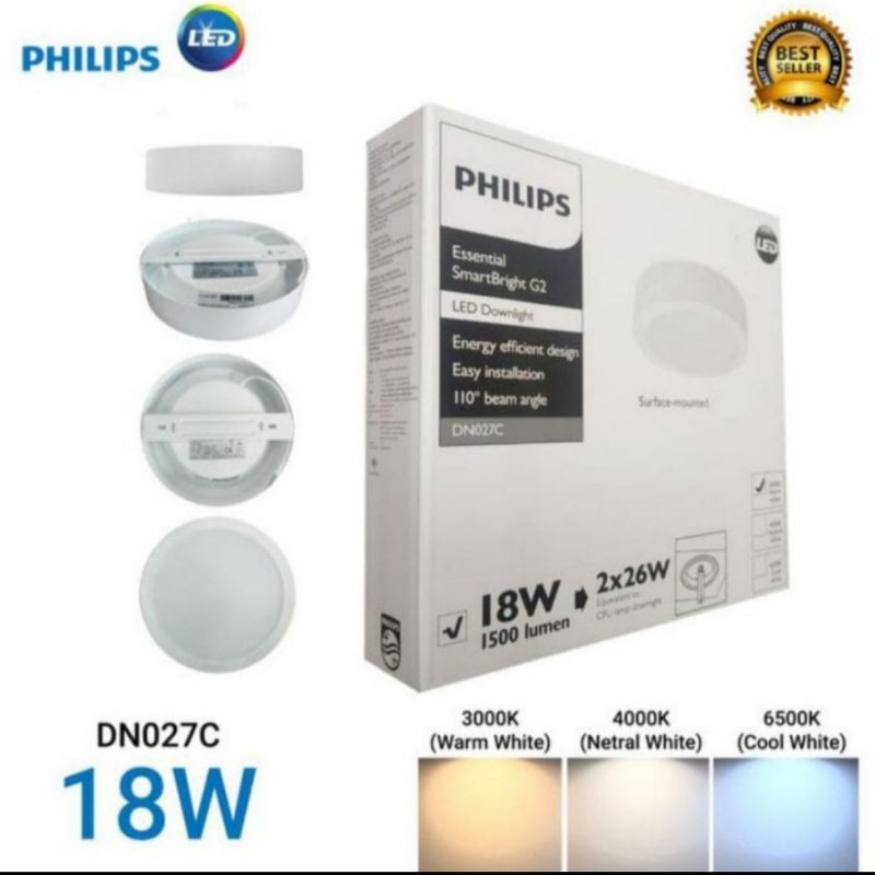 LAMPU PHILIPS LED DOWNLIGHT DN027C 18W 18 WATT OUTBOW D200 OB HIAS