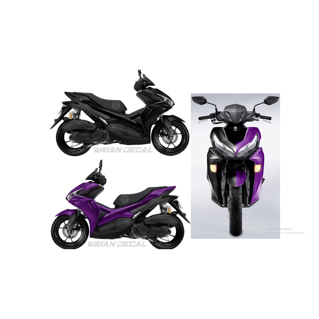 DECAL NEW AEROX CONNECTED CUSTOM HITAM UNGU