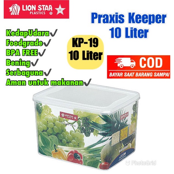 KP-19  Lionstar Kotak Sayuran Segar Plastik Bening Box Kulkas JUMBO