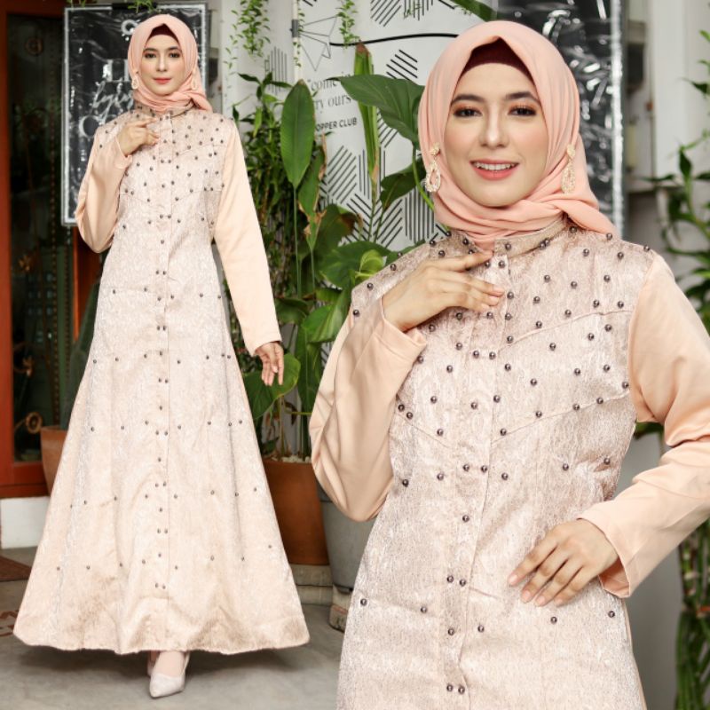 Gamis maxi nabila / Gamis Terbaru / Gamis mewah / Fashion muslim terbaru / Baju gamis / gamis bordir
