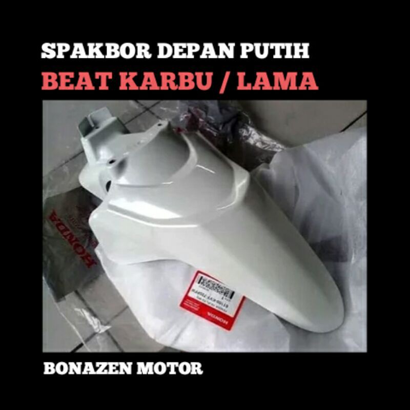 Spakbor Depan Beat Karbu - Lama / PUTIH / ORI HONDA 61100-KVY-720PFW