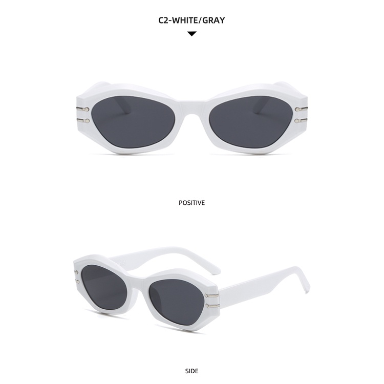 2021 European and American fashion small frame irregular hip hop ins retro cat eye sunglasses