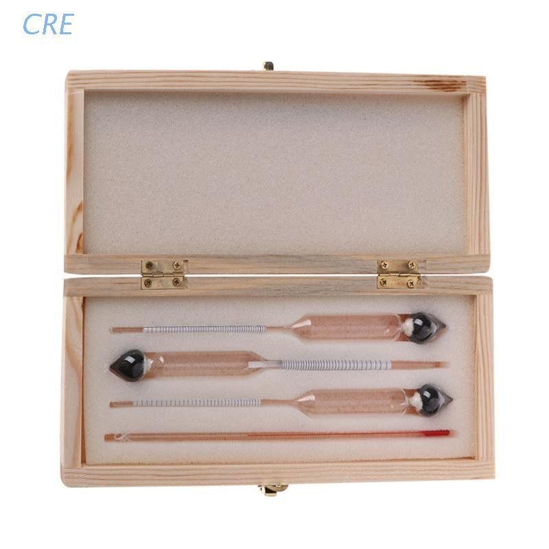 CRE  3 Pcs 0-100% Hydrometer Alcoholmeter Tester Set Alcohol Concentration Meter + Thermometer