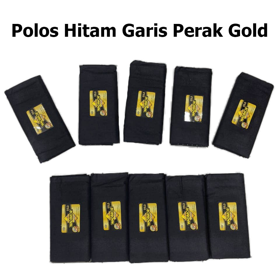 [GROSIR 10 PCS] Sarung Wadimor Polos Hitam Garis Perak Citra