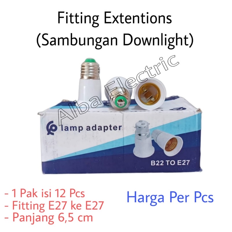 Fitting Lampu Sambungan Downlight E27 6,5cm Downlight Sambungan Fitting Lampu Downlight E27 65mm Sambung Fitting Extension E27 65mm