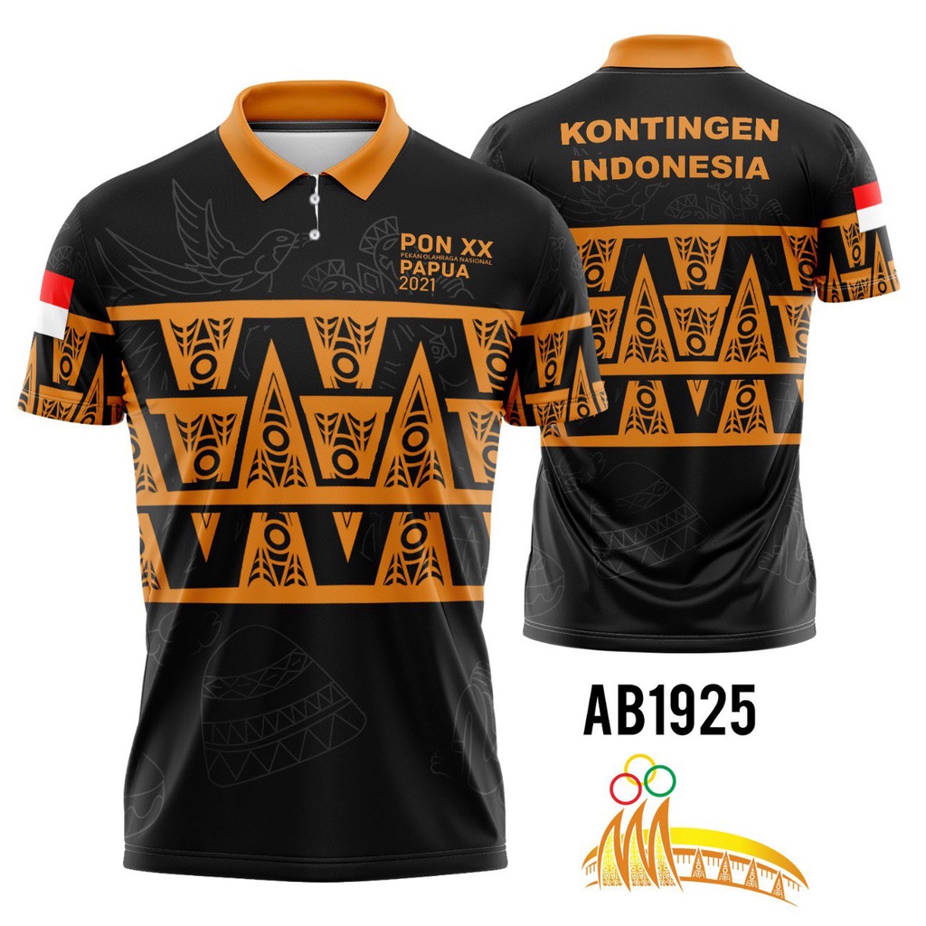 Kaos Atasan Jersey Kerah Kancing Special PON XX - 2021 Papua Pattern Himself 5 AB1925 Size XS - 6XL