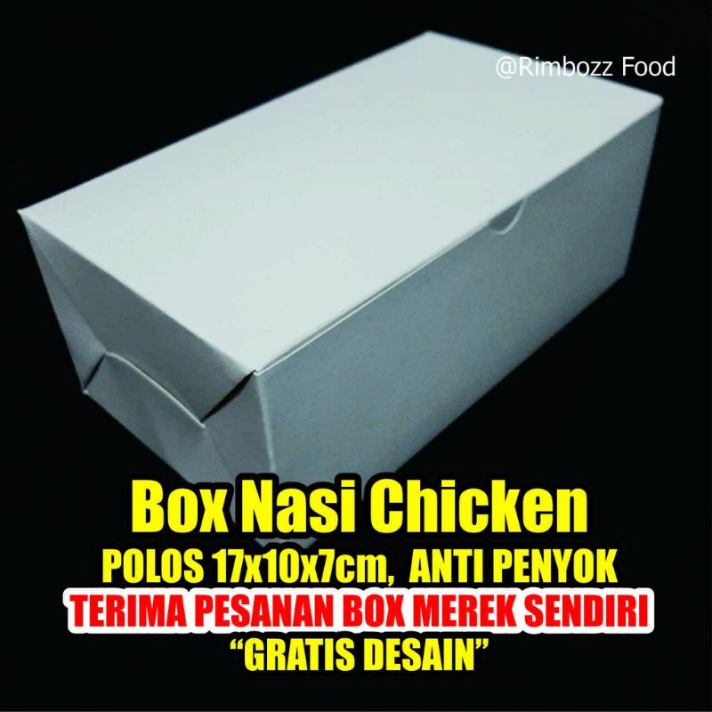 

Box nasi kotak nasi fried chicken polos putih isi 10 pcs