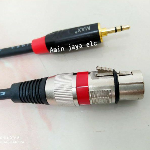 Kabel mic jack xlr female to jack mini stereo kabel canare 1 meter