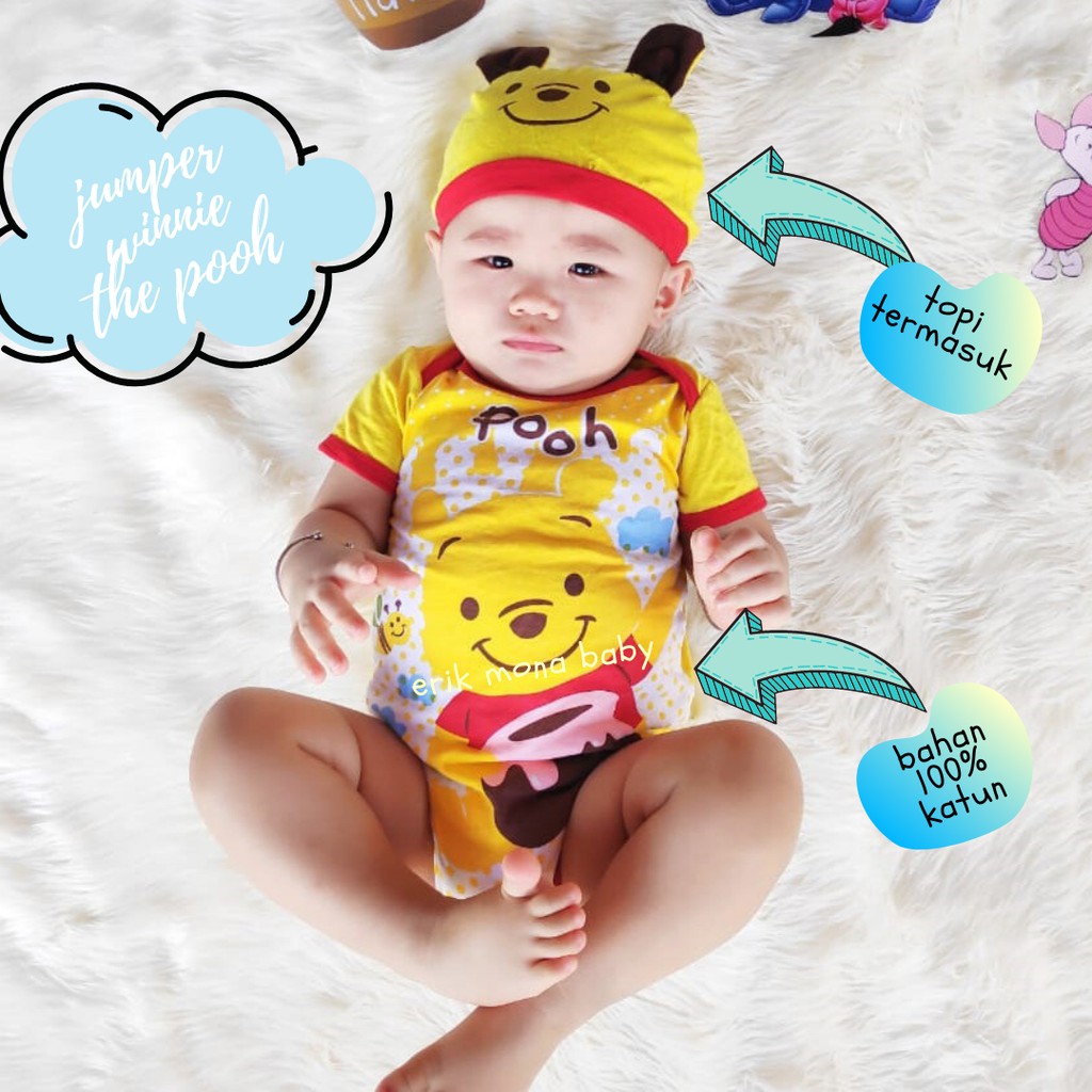 baju bayi jumper bayi bear kuning winnie the pooh