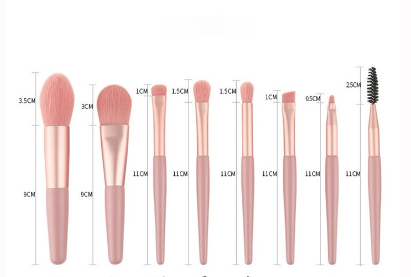 8pcs / Set Brush Kosmetik / Makeup Kombinasi Portable Lembut Untuk Foundation, Eyeshadow