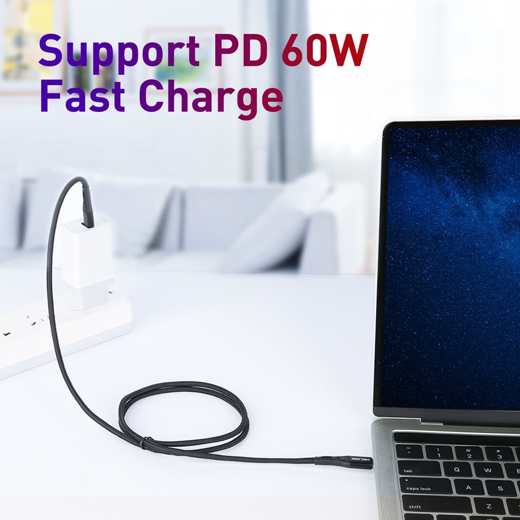 Kabel USB PD USLION 60W Type C Data Charger Charging QC3.0