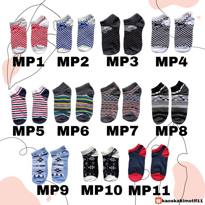 KAOS KAKI PENDEK MOTIF WANITA/PRIA