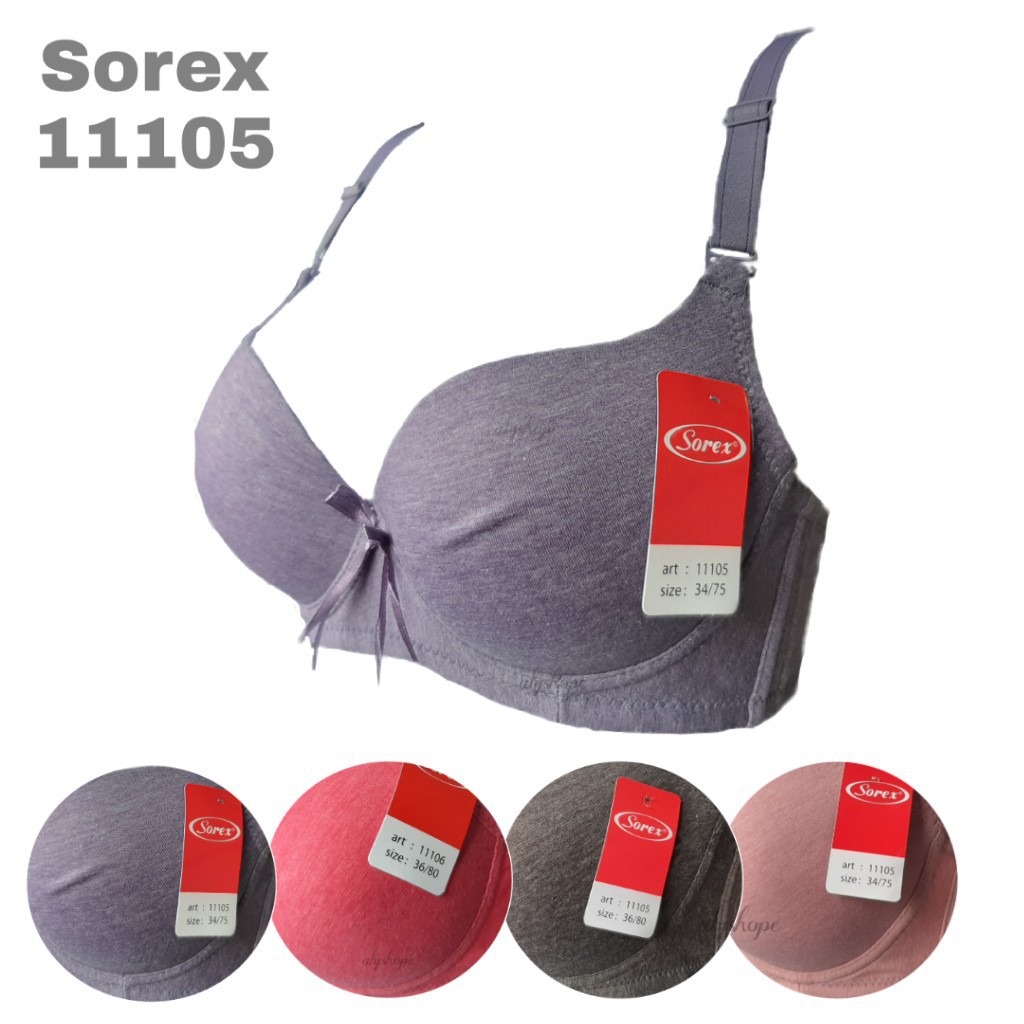 Sorex Bra Berkawat Kait 3 Busa Sedang Setara Cup B-C Melange Collections Casual 11105 Halus Basic