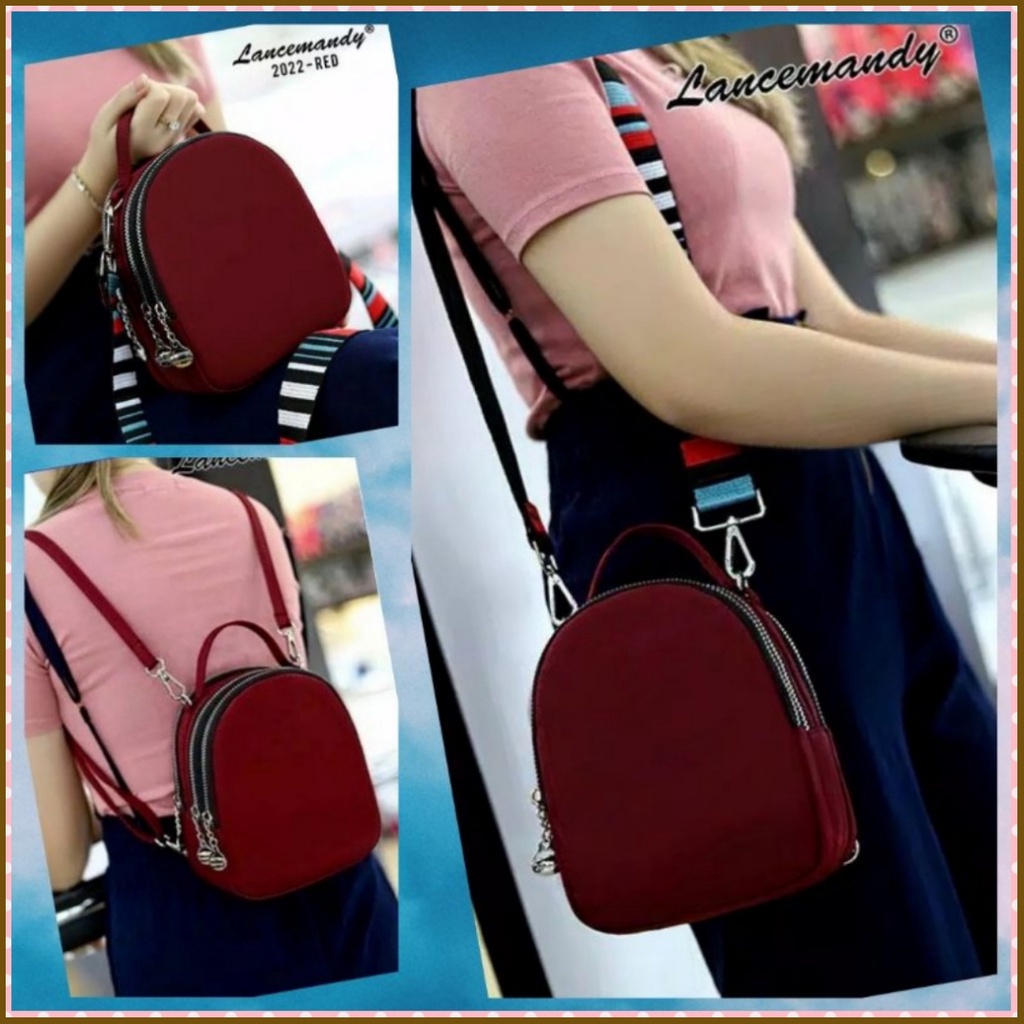 SALE Tas Ransel Wanita Original LANCE MANDY 2022 Import - Tas Wanita 3 Fungsi - ransel wanita - backpack wanita - tas wanita - tas cewek - tas multifungsi wanita - tas selempang wanita - tas jinjing wanita - sling bag wanita - totebag - tas hp wanita