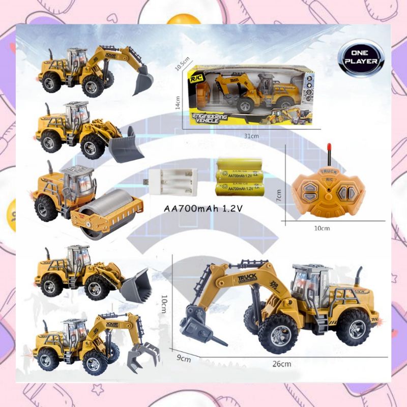mobil remot Kontrol Excavator Beko Traktor Truk mobil silinder slender RC