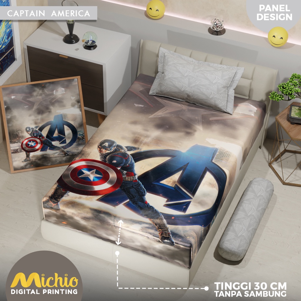 Michio Digital Printing Sprei Uk 120 T 30 - Captain America