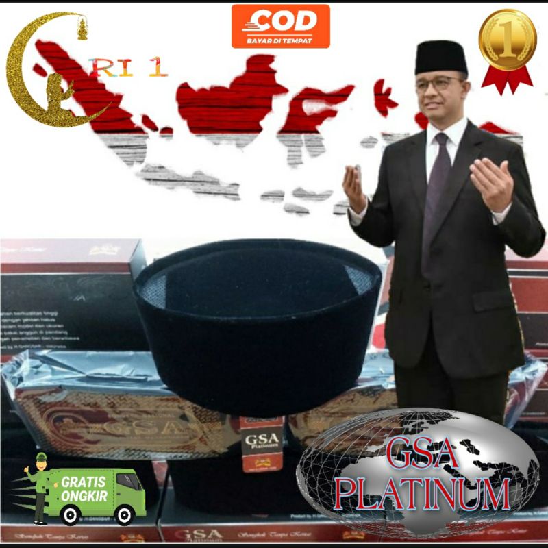 peci hitam * songkok nasional * kopiah GSA platinum