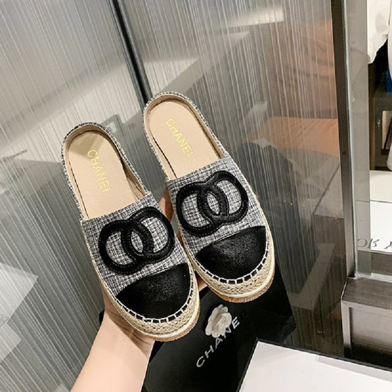 DDS10996 Flat Shoes Wanita Sandal Mules Fashion Import Much Espadrilles Ready Jakarta Bisa COD (With Box)