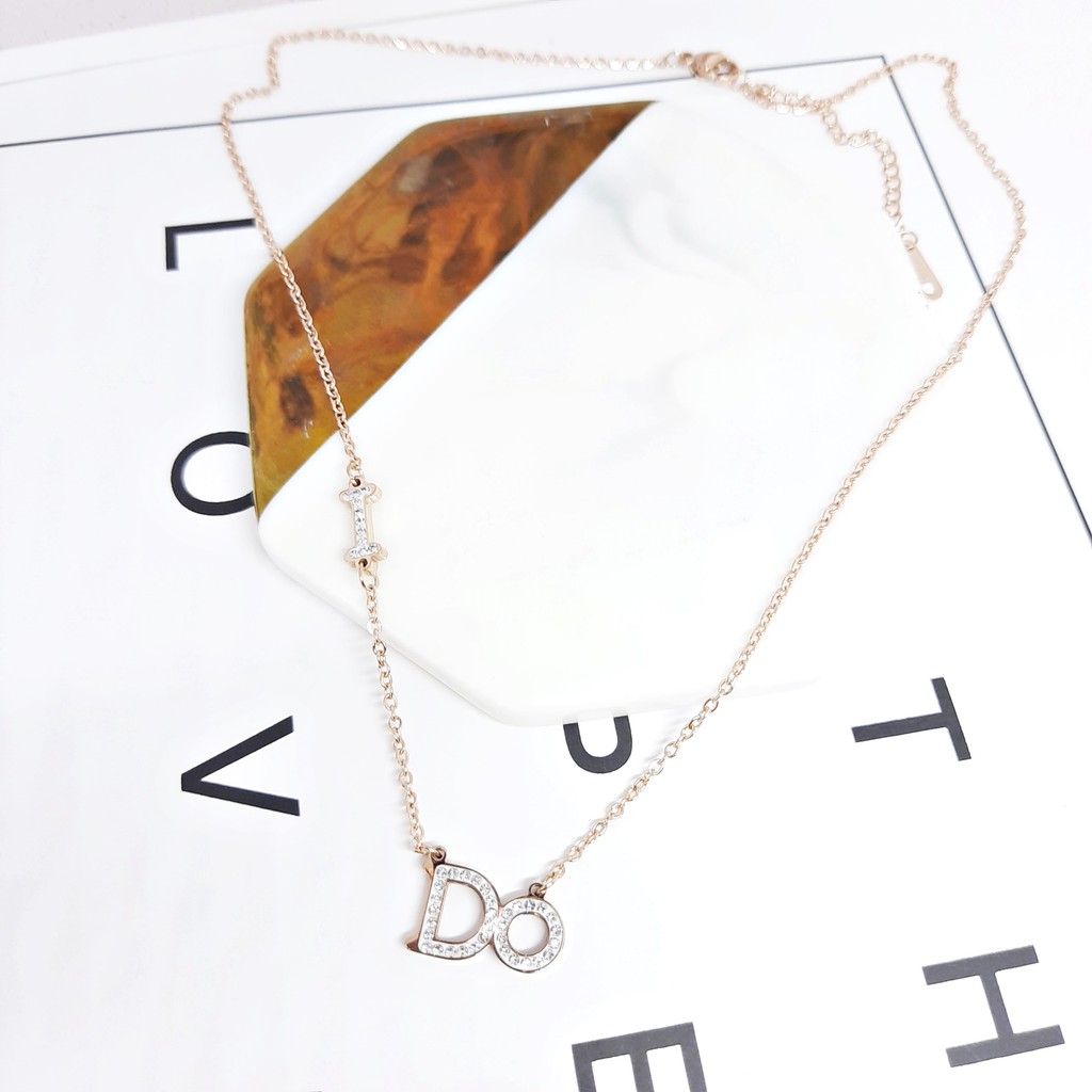 Kalung Fashion Korea Titanium I DO Rose Gold - BN358