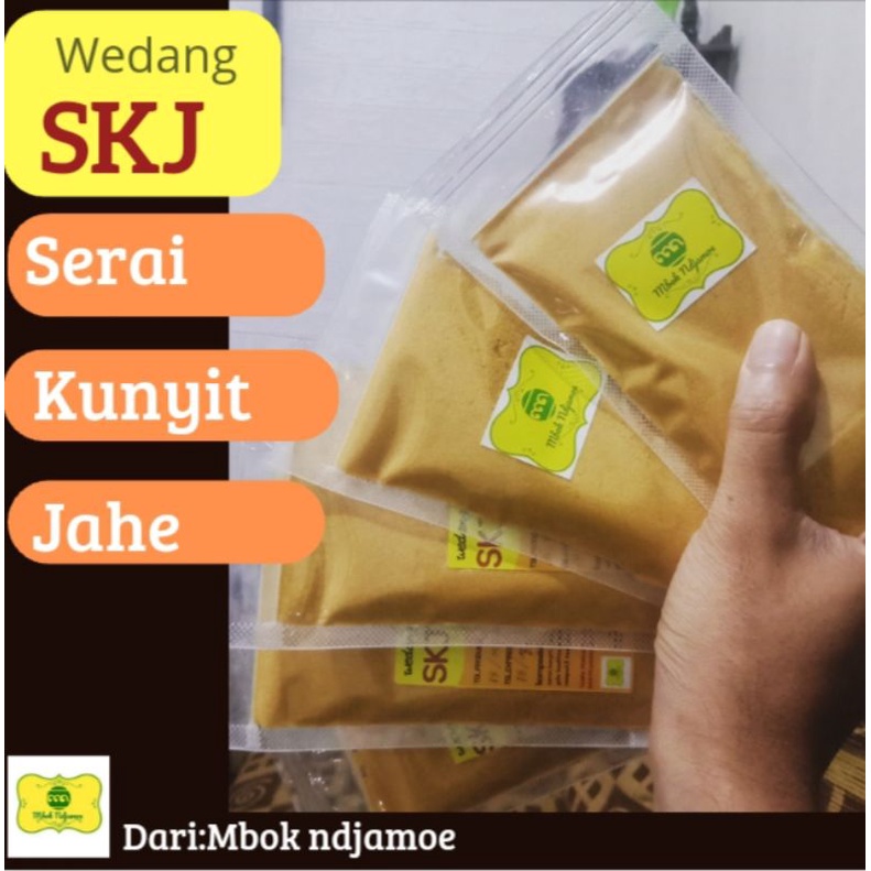 

JAHE BUBUK MINUMAN PREMIUM ~ WEDANG SKJ(SERAI KUNYIT JAHE)100gr MBOK NDJAMOE