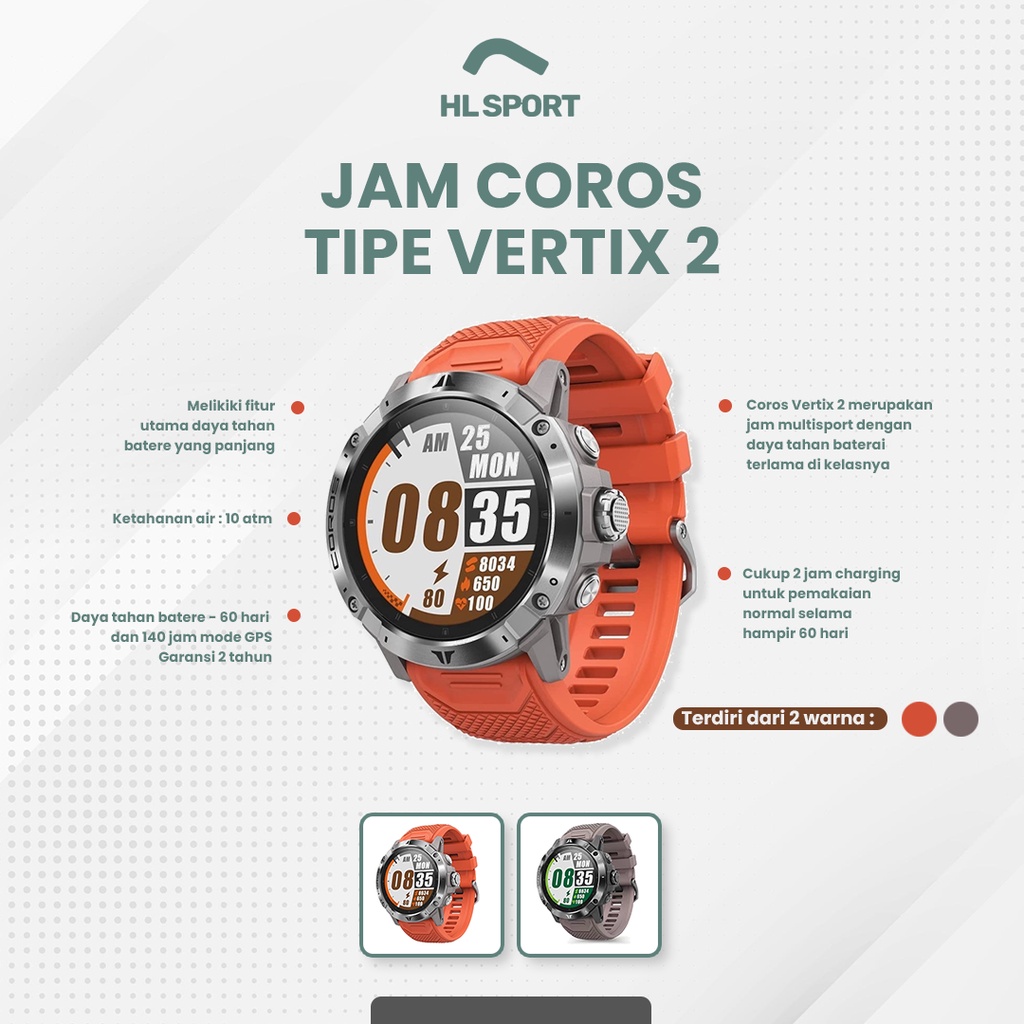 Coros VERTIX 2 GPS Adventure Watch Garansi Resmi Indonesia 2 Tahun