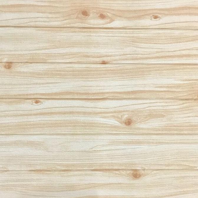 Wallpaper Foam 3D Motif Kayu Putih | White Wood | TRIDEE STRIPE WOOD - Krem