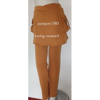 celana senam zumbo/aerobic zumbo/celana senam wanita/celana rok kantong wanita/celana olahraga/cbr rok kantong/bawahan olahraga/celana panjang/celana panjang rok/cod/bayar di tempat/terlaris/siap di kirim/populer-Kuning mustard/busuk