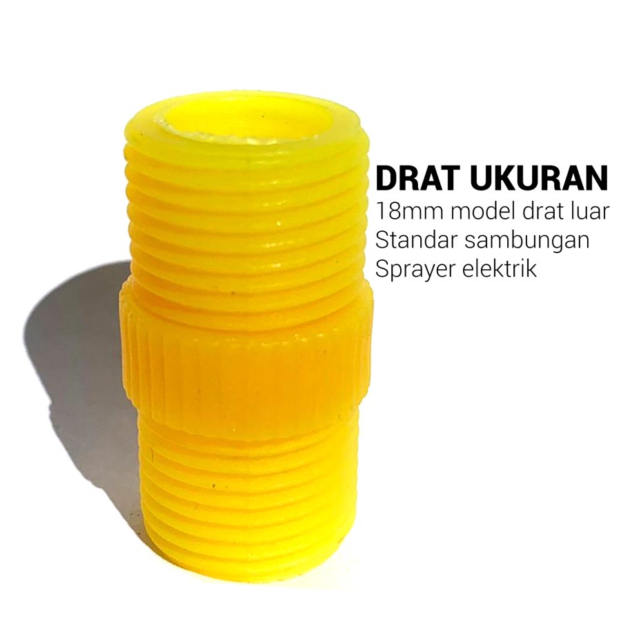 Konektor sambungan 18mm ke 18mm model drat luar