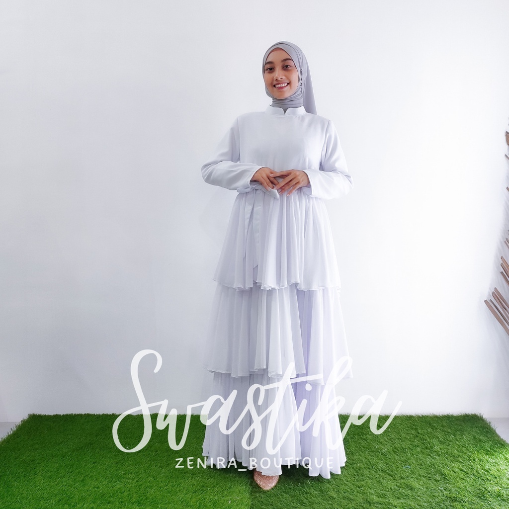 SWASTIKA Dress ceruty babydoll / baju pesta / prewedding /gaun wisuda / lamaran /  gamis remaja kondangan / couple / tersedia ukuran kecil hingga jumbo