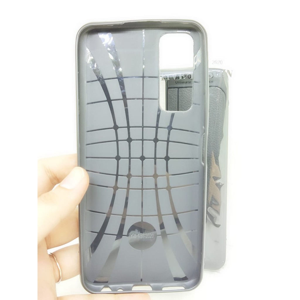 AutoFokus Vivo Y51 2020 6.58 inchi Leather Soft Case AUTOFOCUS Motif Kulit Jeruk