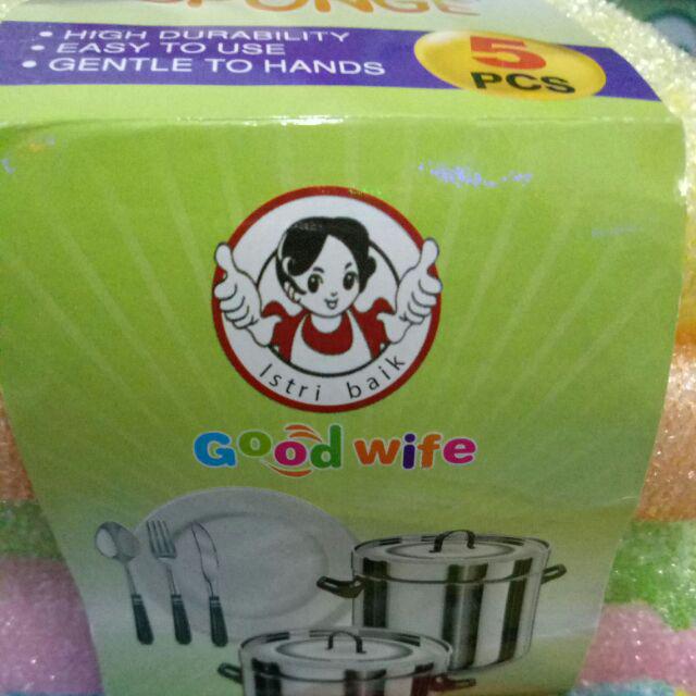 Sabut Spons / Sponge Cuci Piring Bentuk Bantal - Bahan Polyester + Busa