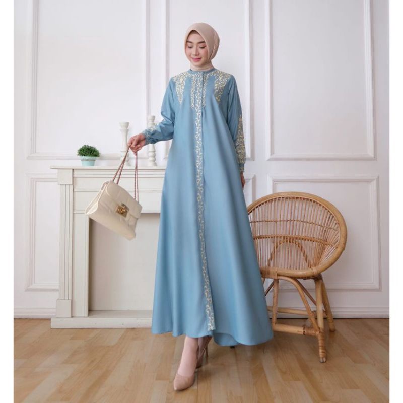 jaya.fashion1//Gamis Madina Amora Bordir Mix Payet//Gamis Terabaru//Gamis Jumbo
