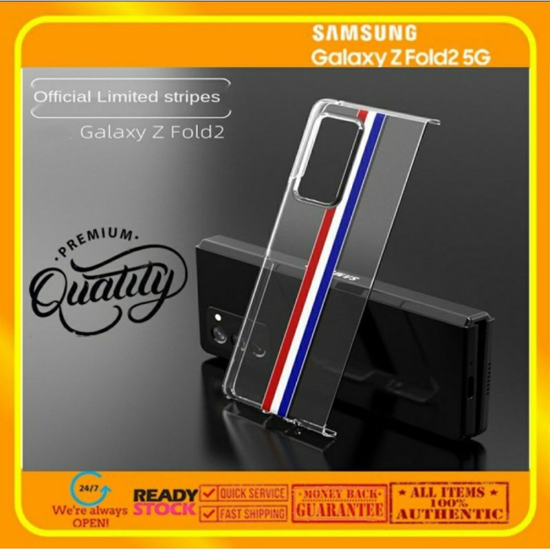 Original Case transparan Samsung Galaxy Fold 2 Fold2 2020 Clear garis vertikal ( Back Casing)
