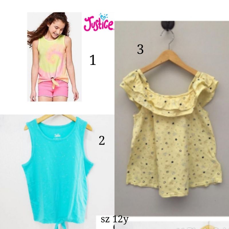 Tank justice  kaos buntung anak tanktop anak tanktop anak perempuan kaos pendek kaos tanpa lengan