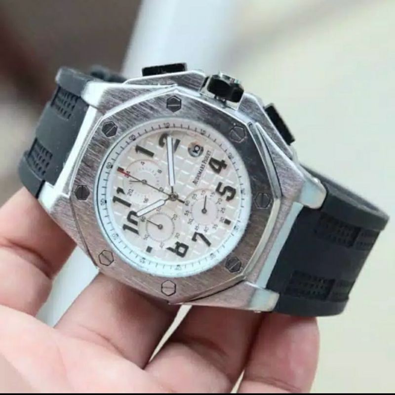 Rolex Daytona Rubber Hitam Abu Super Premium Aaa