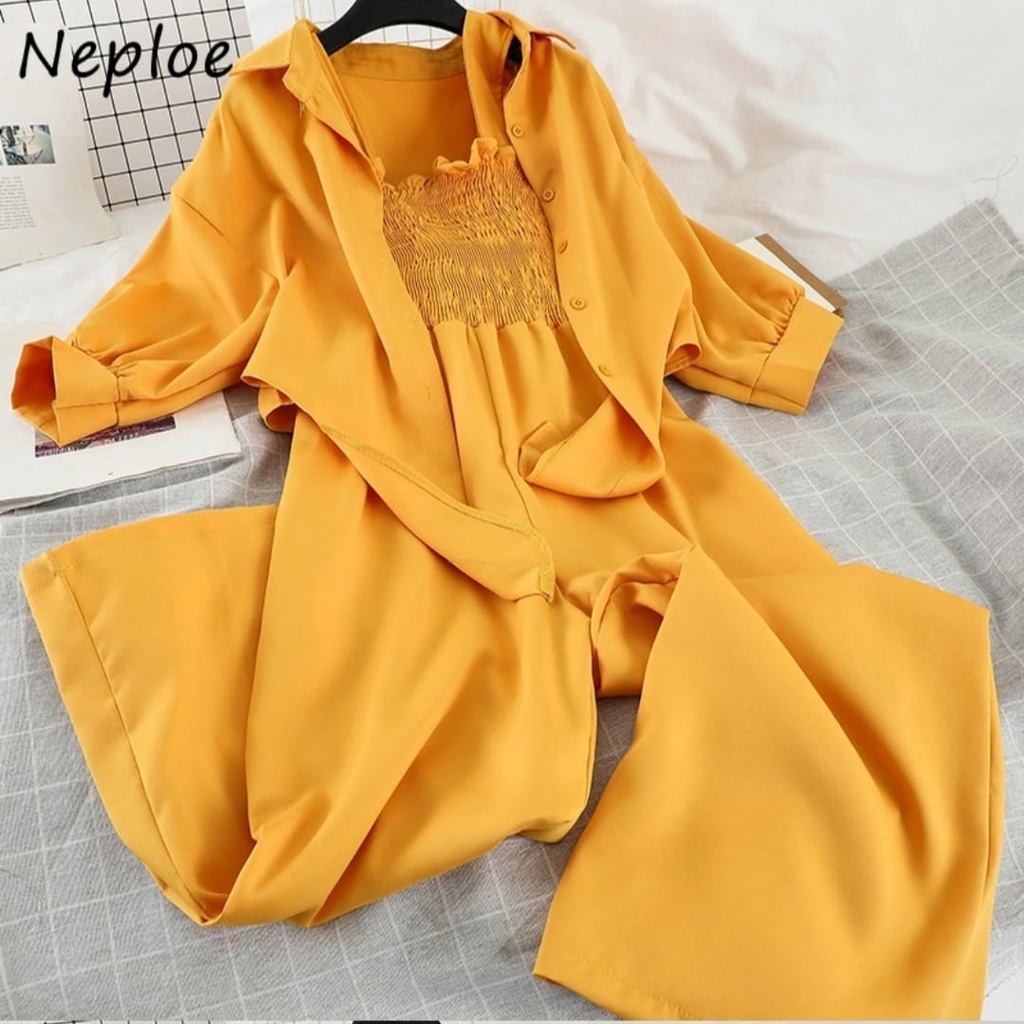 WSE390 - Set 2in1 Sherly Setelan Cardigan + Jumpsuit LD 100 CM PJ 120 CM PREMIUM QUALITY